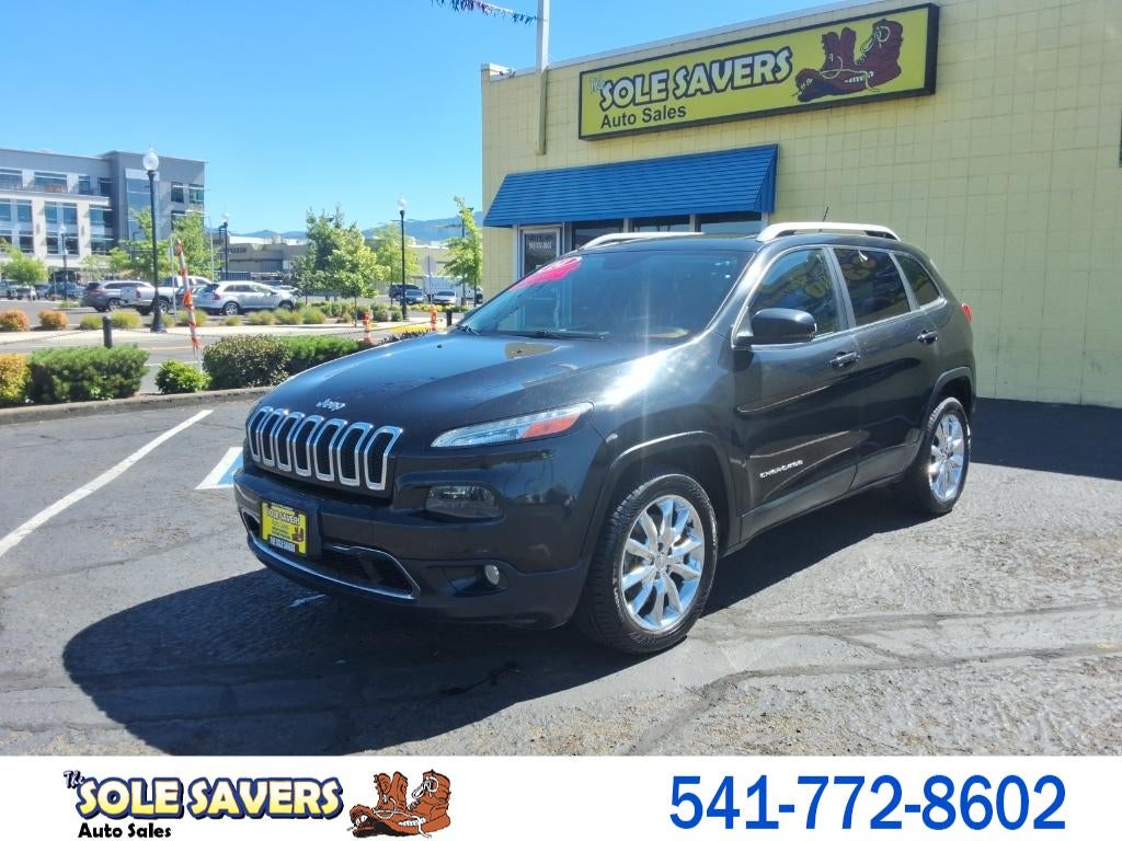 2014 Jeep Cherokee Limited in Black — front three-quarter view