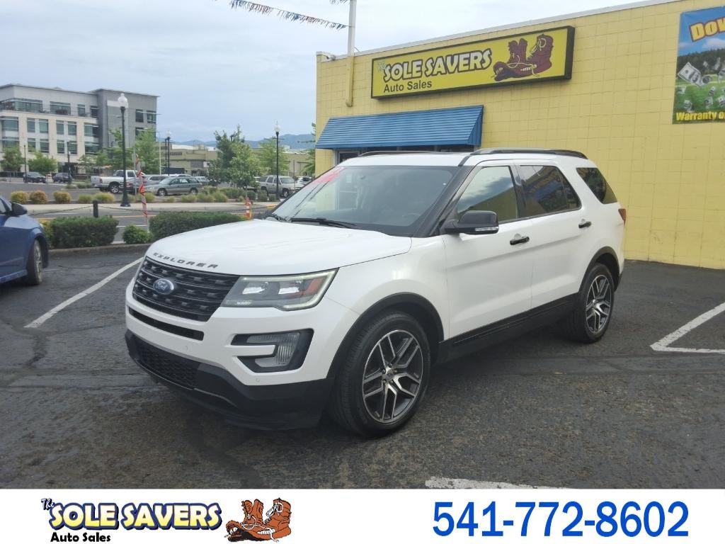 2017 Ford Explorer Sport in White — front three-quarter view