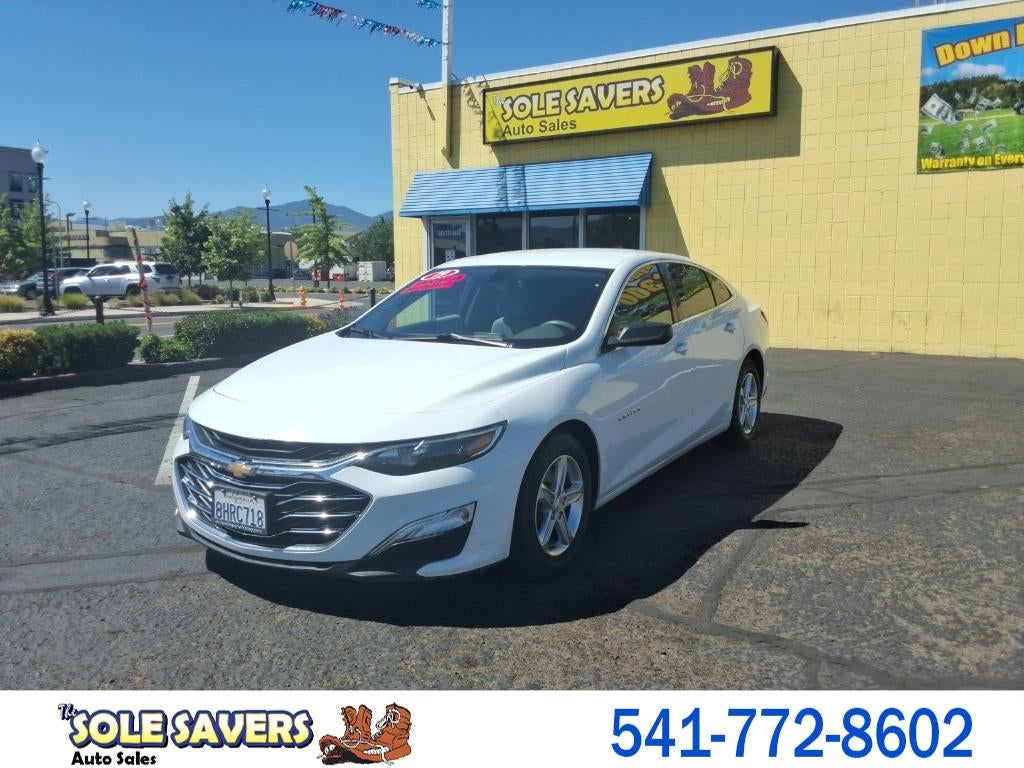 2019 Chevrolet Malibu LS (1LS) in White — front three-quarter view
