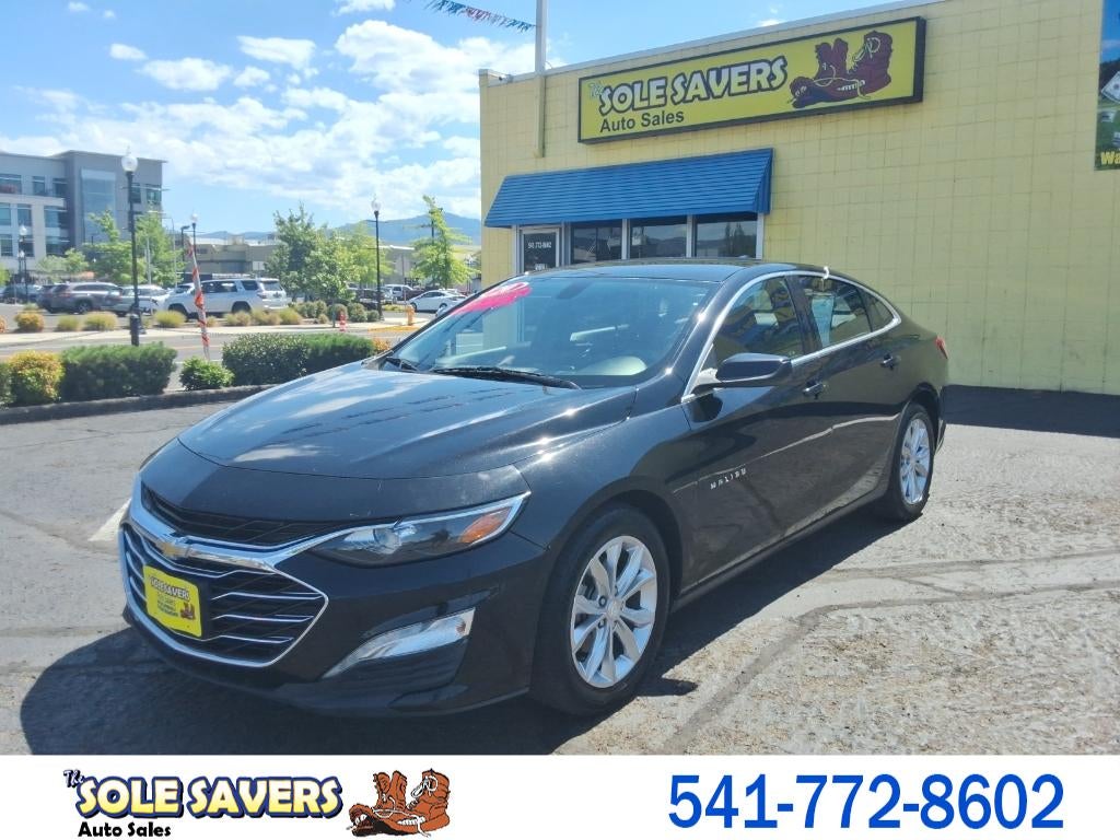 2020 Chevrolet Malibu LT (1LT) in Black — front three-quarter view