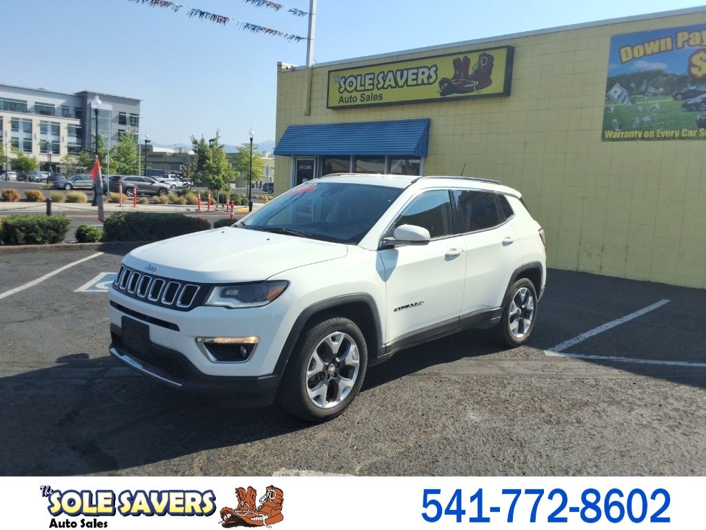2018 Jeep Compass Limited in White — front three-quarter view